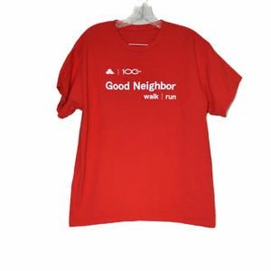 Good Neighbor Mens Red T-Shirt Printed Cotton Round Neck Short Sleeve Size L